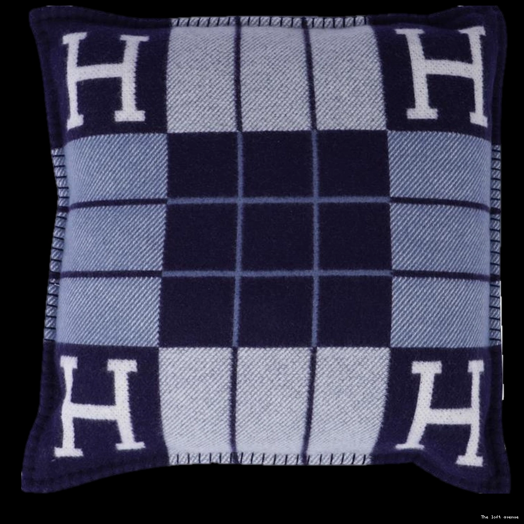 HERMES WOOL PILLOW THROW STRIPE 0801